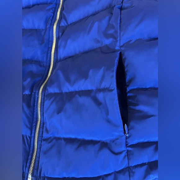 Talbots Petite Medium Full Zip Down Feather Puffer Vest Indigo - Picture 3 of 6